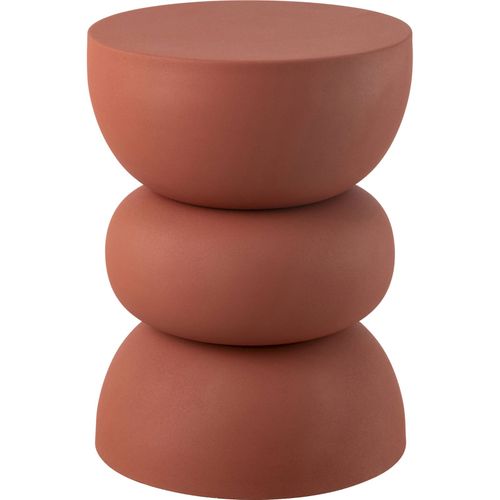 Table D'appoint En Métal Finition Rouille Orange Tendance