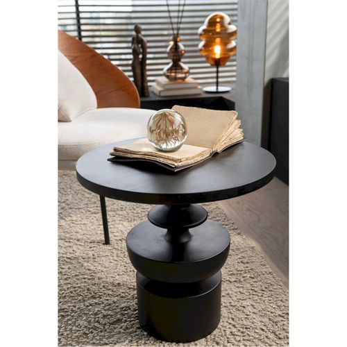 Table D'appoint En Bois De Manguier Noir Design Sculptural