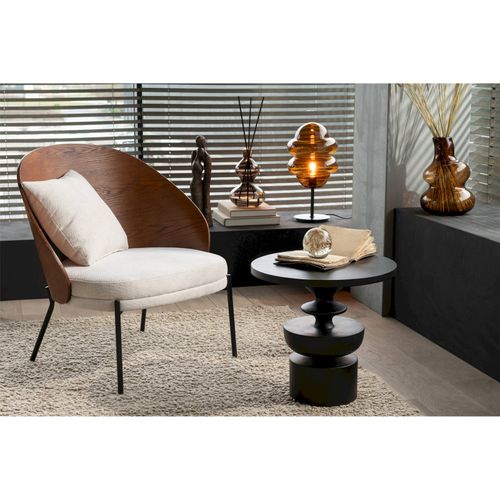 Table D'appoint En Bois De Manguier Noir Design Sculptural