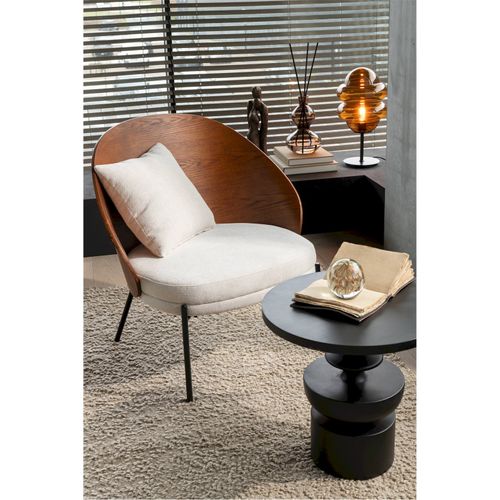 Table D'appoint En Bois De Manguier Noir Design Sculptural