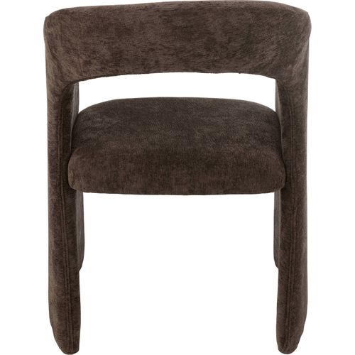 Chaise Design En Textile Marron Foncé Assise Confortable