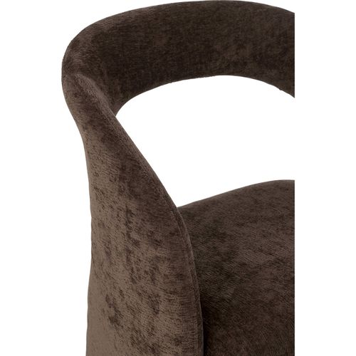 Chaise Design En Textile Marron Foncé Assise Confortable