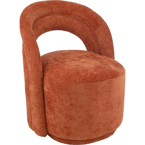 Chaise D'appoint Design Textile Orange Rouille Confortable