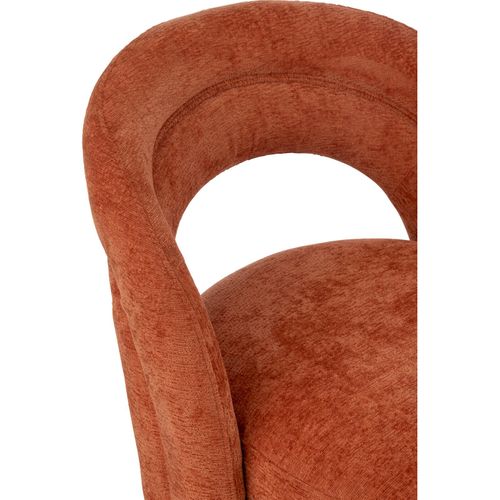 Chaise D'appoint Design Textile Orange Rouille Confortable