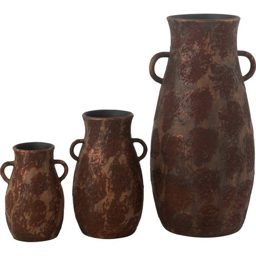 Vase Amphore En Terre Cuite Marron Effet Rouille Élégant