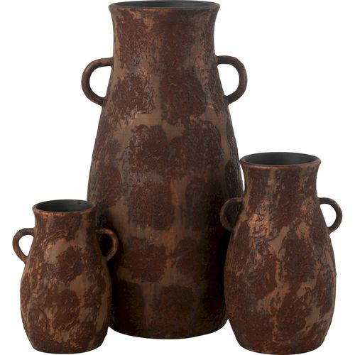 Vase Amphore En Terre Cuite Marron Effet Rouille Élégant