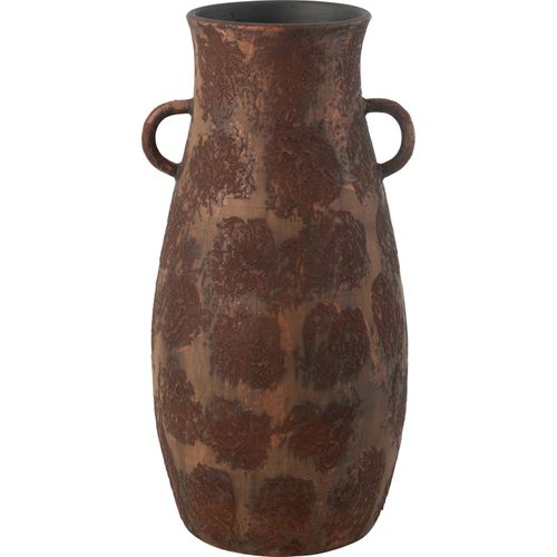 Vase Amphore En Terre Cuite Marron Effet Rouille Élégant