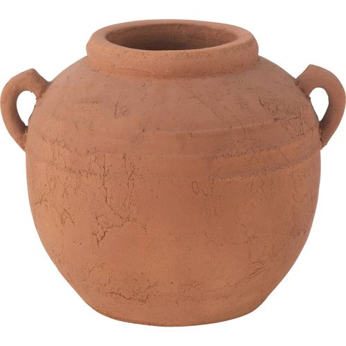 Vase Rond En Poterie Cuivre Avec Anses Style Artisanal