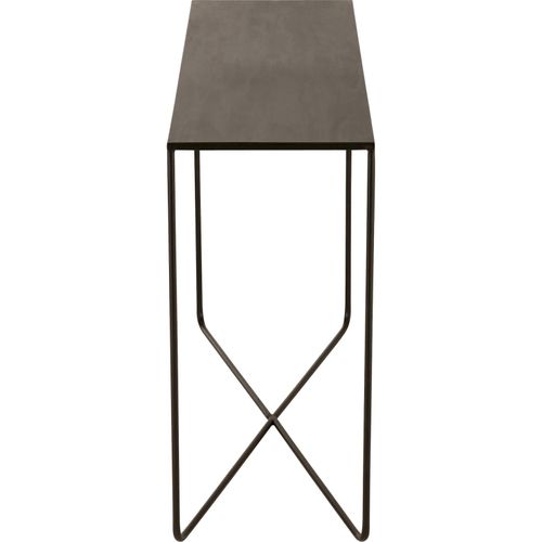 Console Rectangulaire Design Noir Pied Croisé En Métal Élégant