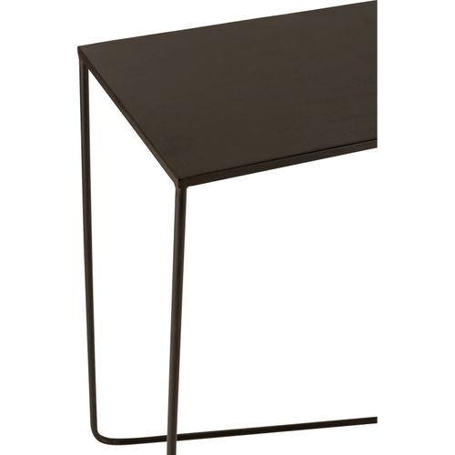 Console Rectangulaire Design Noir Pied Croisé En Métal Élégant