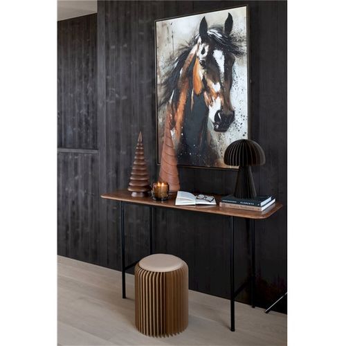 Table Gigogne Métal Bois D'épicéa Naturel Blanc Design Moderne