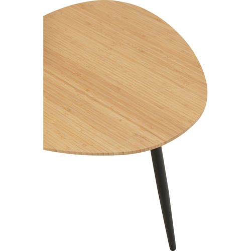 Table Gigogne Palette Bambou Naturel Pieds Métal Noir Élégant