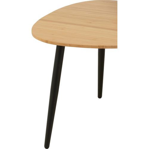 Table Gigogne Palette Bambou Naturel Pieds Métal Noir Élégant