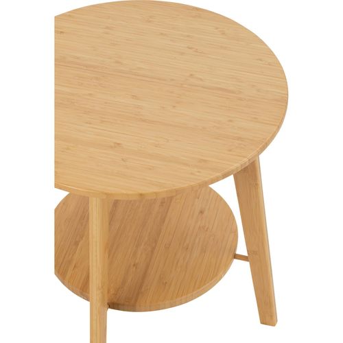 Table D'appoint Ronde En Bambou Naturel Style Épuré