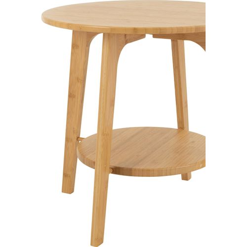 Table D'appoint Ronde En Bambou Naturel Style Épuré