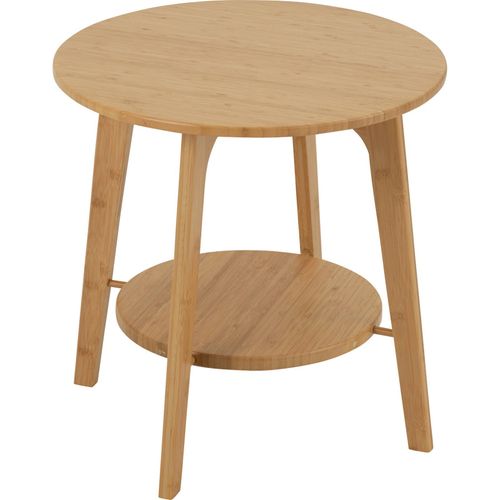 Table D'appoint Ronde En Bambou Naturel Style Épuré
