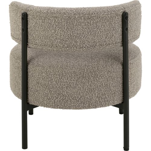 Chaise Lounge Design Gris En Bois Et Polyester Boucle Élégante