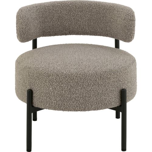 Chaise Lounge Design Gris En Bois Et Polyester Boucle Élégante