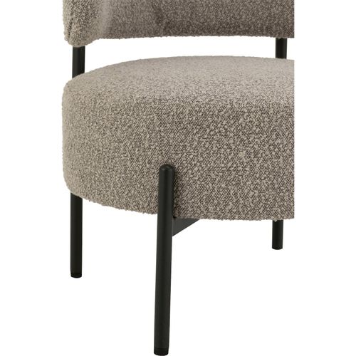 Chaise Lounge Design Gris En Bois Et Polyester Boucle Élégante