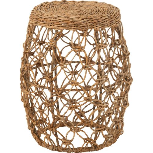 Table D'appoint Baril En Rotin Naturel Feuille De Bananier