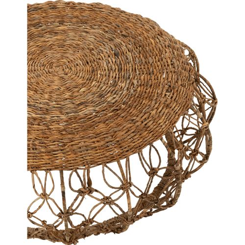 Table Basse Soucoupe En Fer Et Feuille De Bananier Naturel