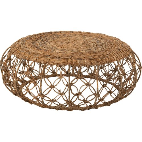 Table Basse Soucoupe En Fer Et Feuille De Bananier Naturel