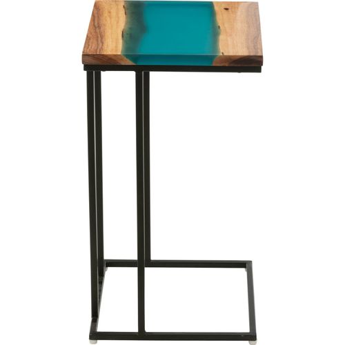 Bout De Canapé Bois Acacia Et Résine Bleu Design Moderne