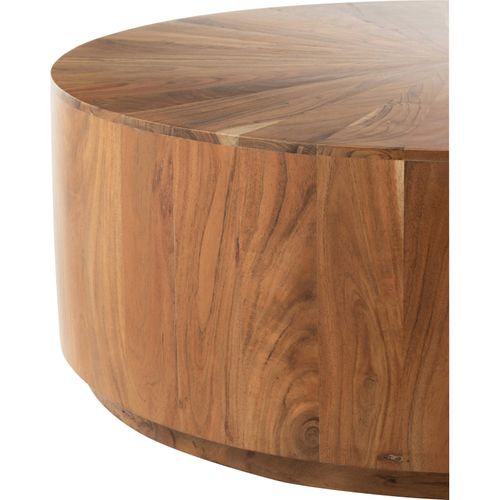 Table Basse Ronde En Bois D'acacia Naturel Style Contemporain