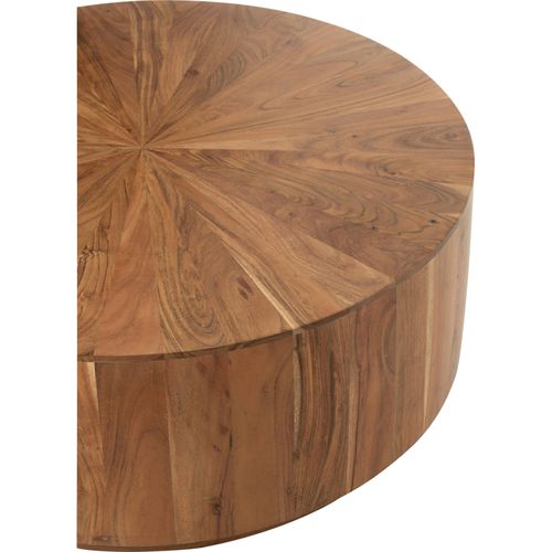 Table Basse Ronde En Bois D'acacia Naturel Style Contemporain