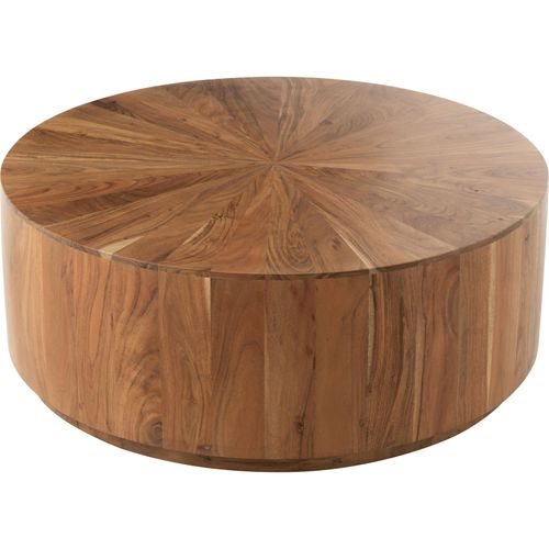 Table Basse Ronde En Bois D'acacia Naturel Style Contemporain