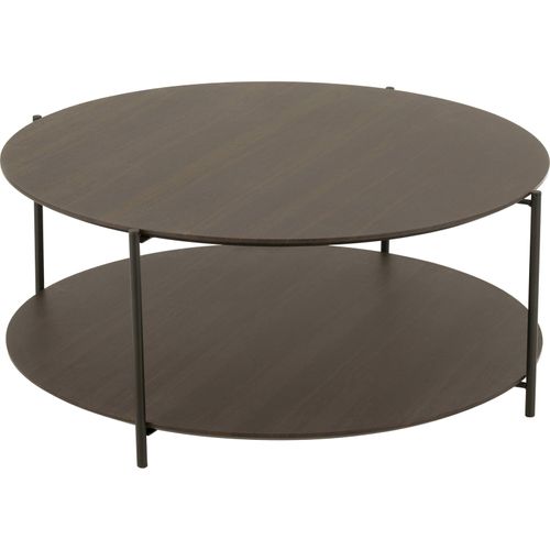 Table De Salon Ronde Bois Marron Foncé Design Moderne