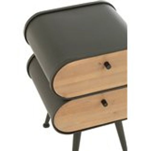 Table Basse Ronde Marron Foncé Bois Et Métal Design Contemporain