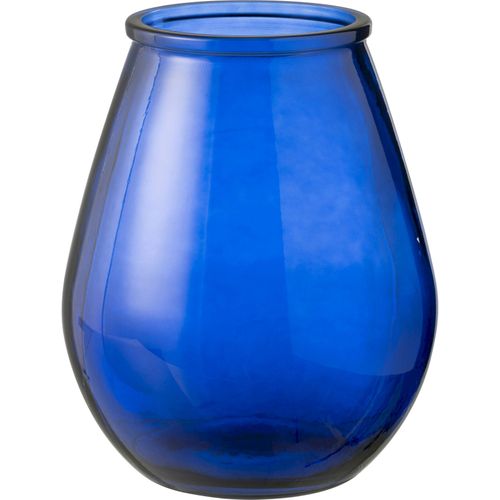 Vase Décoratif En Verre Bleu Forme Oeuf Élégant