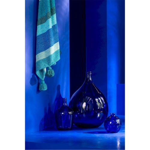 Vase Décoratif En Verre Bleu Profond Pour Une Touche D Élégance