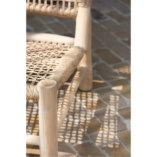 Fauteuil Design En Bois Naturel Assise Tressée Élégante