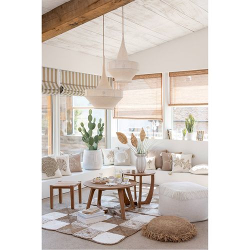 Table Basse Ronde En Bois Naturel Teck Pour Salon Élégant