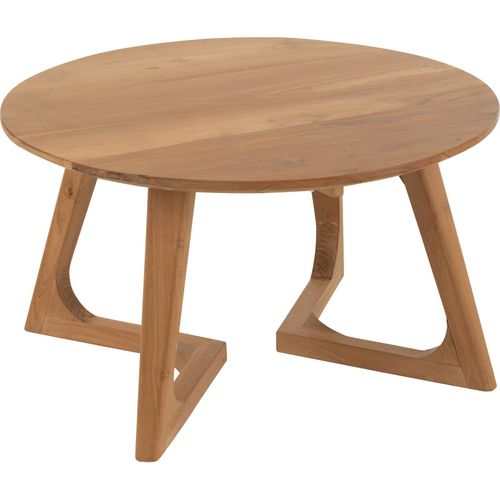 Table Basse Ronde En Bois Naturel Teck Pour Salon Élégant