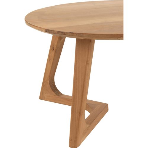 Table Basse Ronde En Bois Naturel Teck Pour Salon Élégant