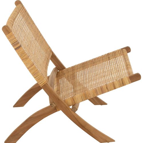 Chaise Pliante Rotin Et Teck Naturel Style Bohème Élégant