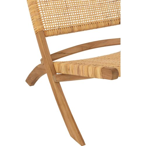Chaise Pliante Rotin Et Teck Naturel Style Bohème Élégant