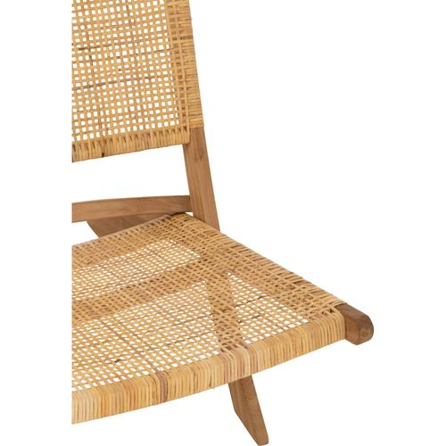 Chaise Pliante Rotin Et Teck Naturel Style Bohème Élégant