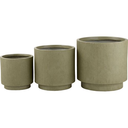 Cachepot Vert En Poterie Finition Argile Style Contemporain