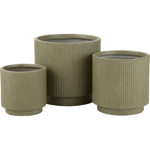 Cachepot Vert En Poterie Finition Argile Style Contemporain