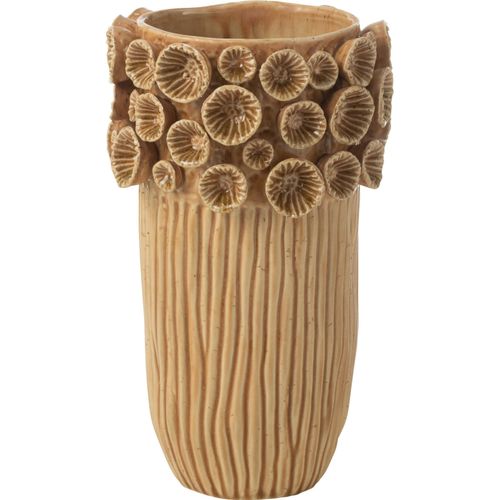Vase Corail Jaune En Argile Design Artisanal Élégant