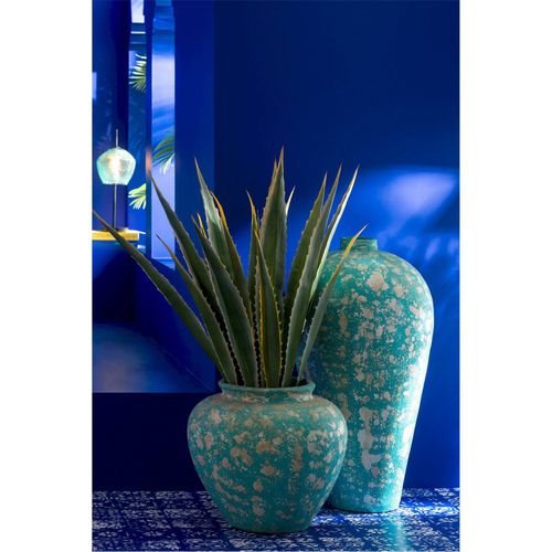 Vase Poterie Bleu Azur Style Antique Pour Décoration Élégante