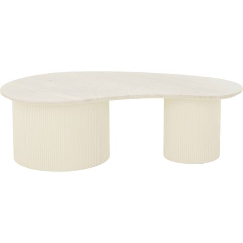 Table Basse Blanche Élégante En Marbre Et Mdf Pour Salon Moderne