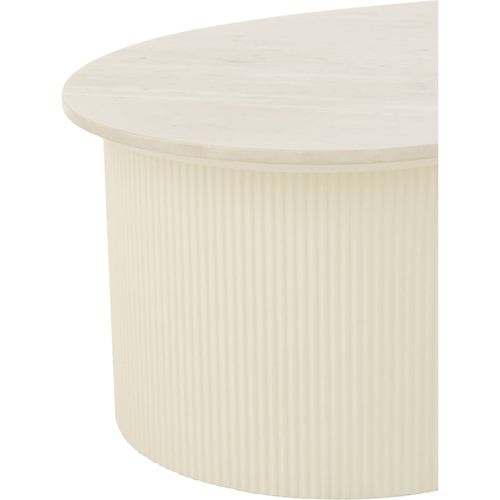 Table Basse Blanche Élégante En Marbre Et Mdf Pour Salon Moderne