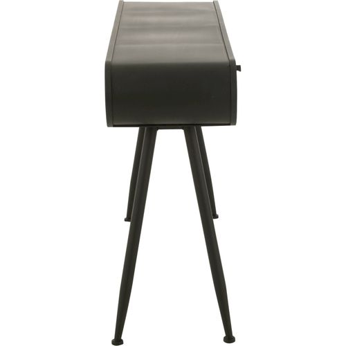 Console Bois Et Métal Design Noir Et Beige Clair Pour Salon