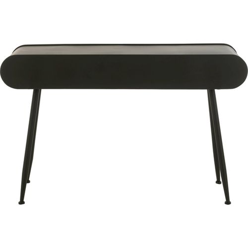 Console Bois Et Métal Design Noir Et Beige Clair Pour Salon
