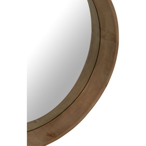 Miroir Mural Rond En Bois Beige Clair Design Élégant
